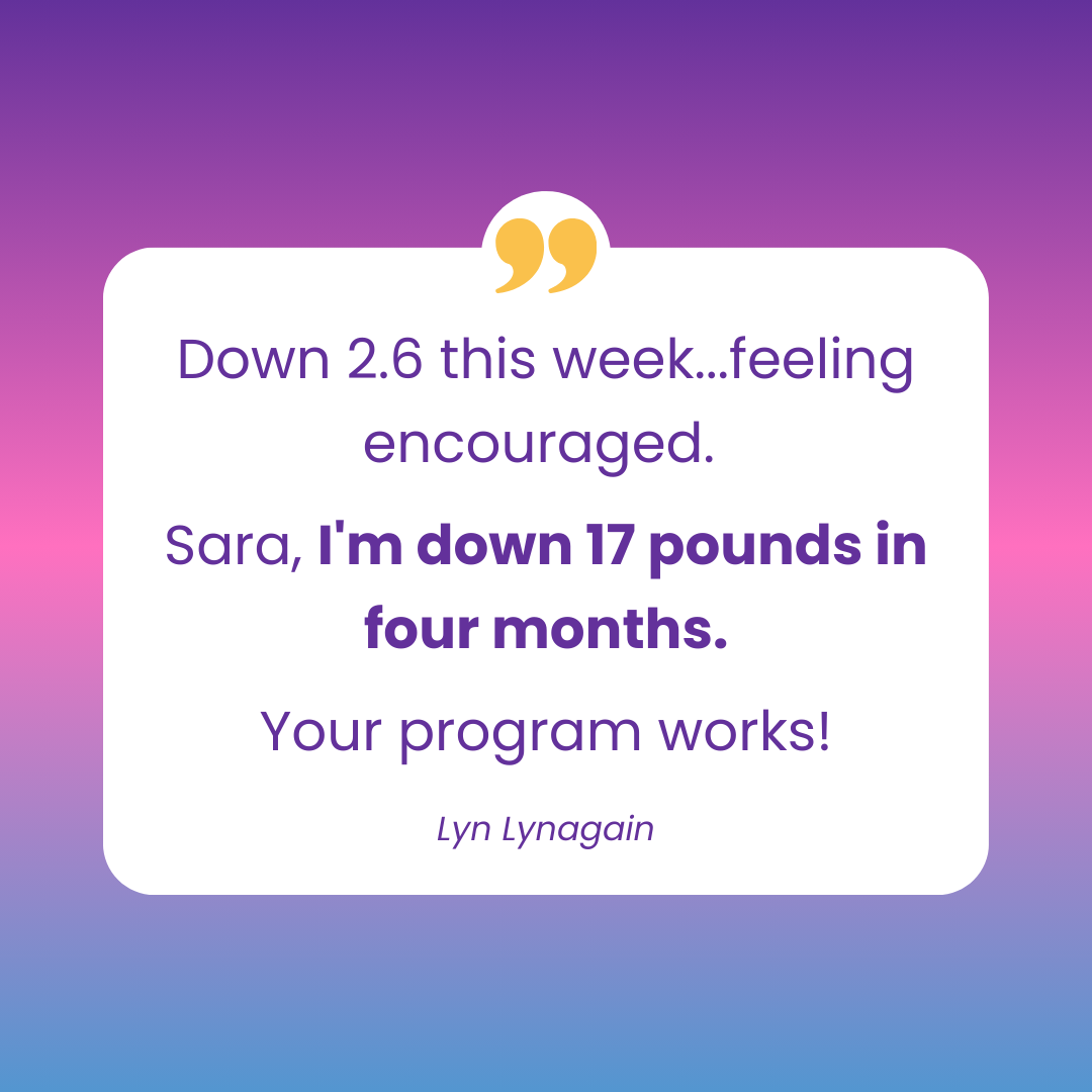 Down 2.6 this week. I'm down 17 pounds in 4 months. The program works! Lyn Lynagain