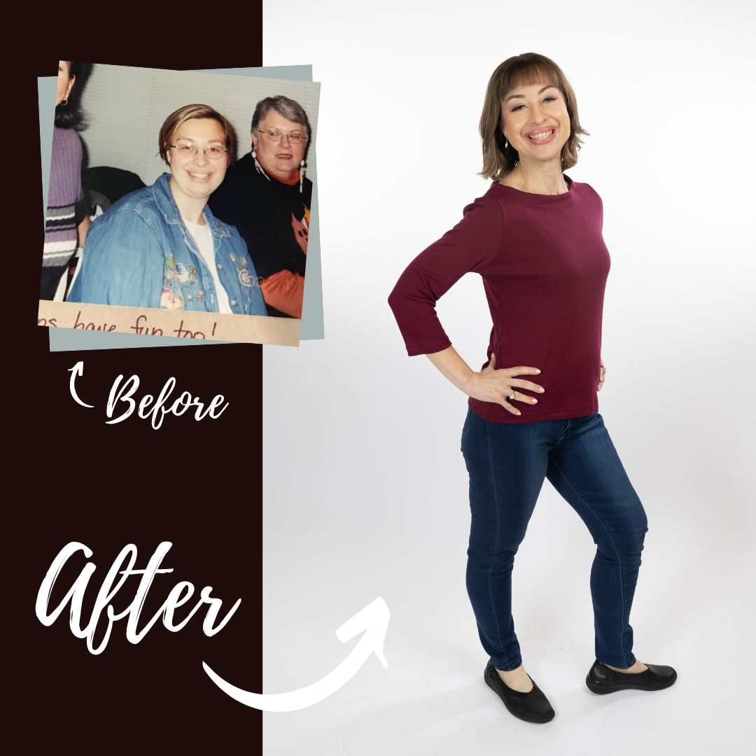 Sara Borgstede before and after 100 pound weight loss